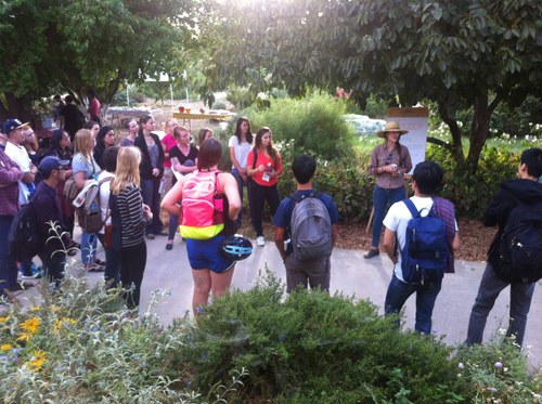 Students at the arboretum