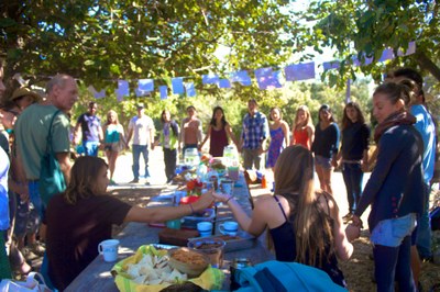 The Student Farm potluck is a community staple at the Farm.