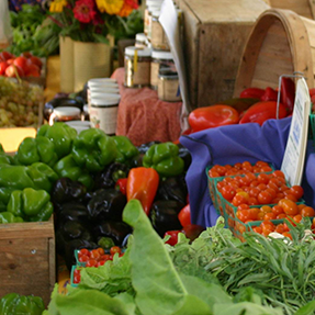 Produce on a table