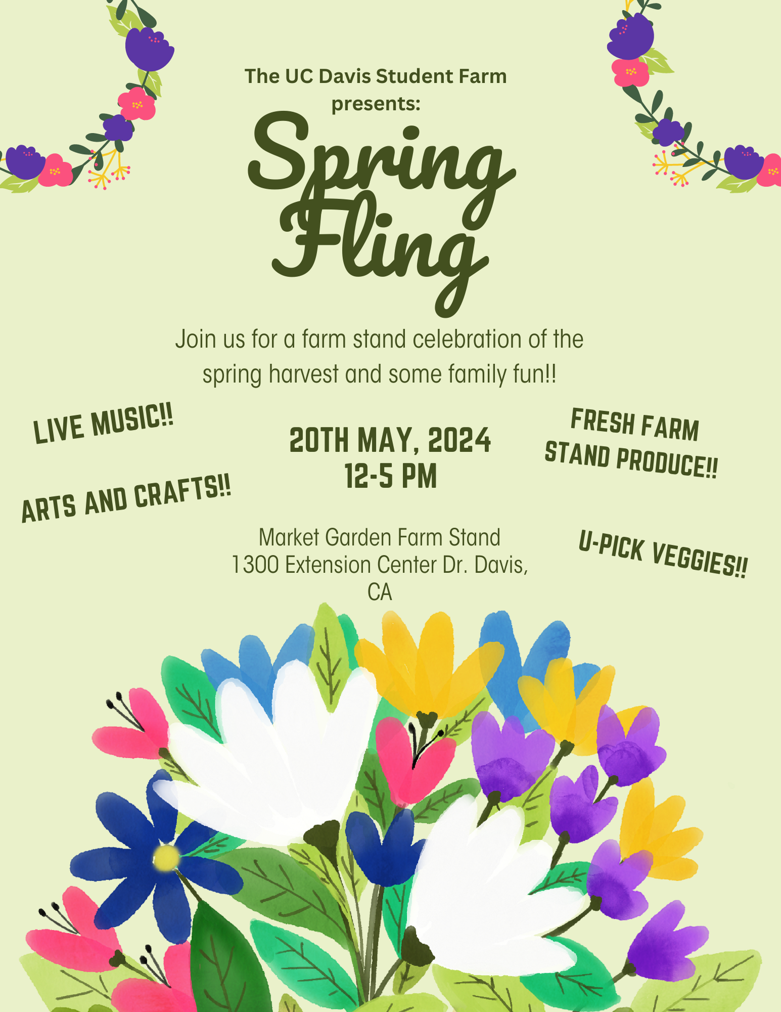 spring festival - live music, arts & crafts, u-pick veggies, produce
