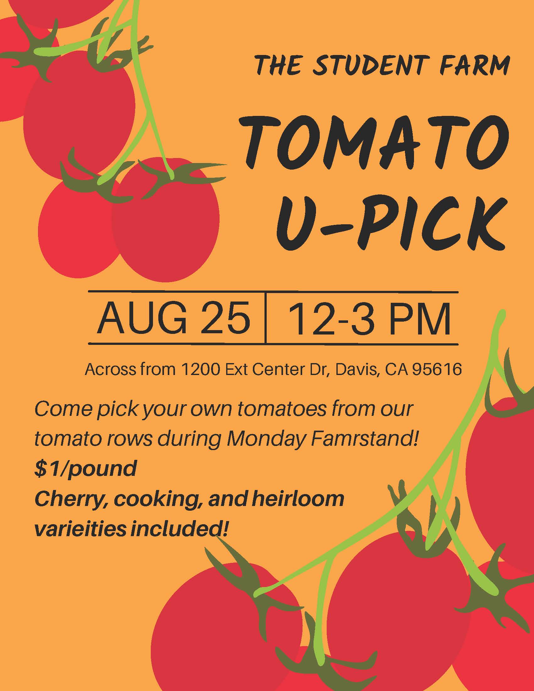 Flyer for Student Farm Tomato U-Pick