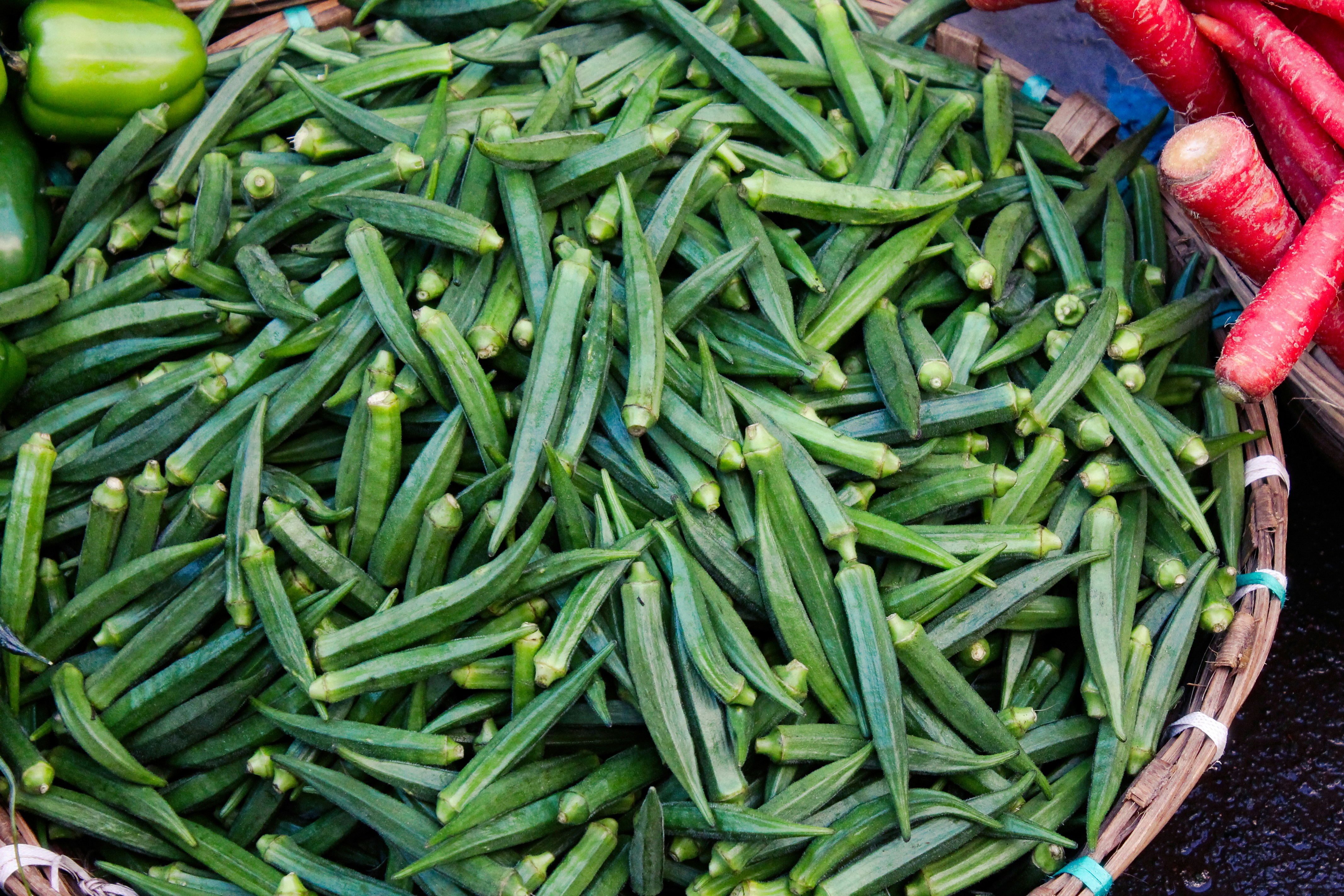 Okra in a bowl