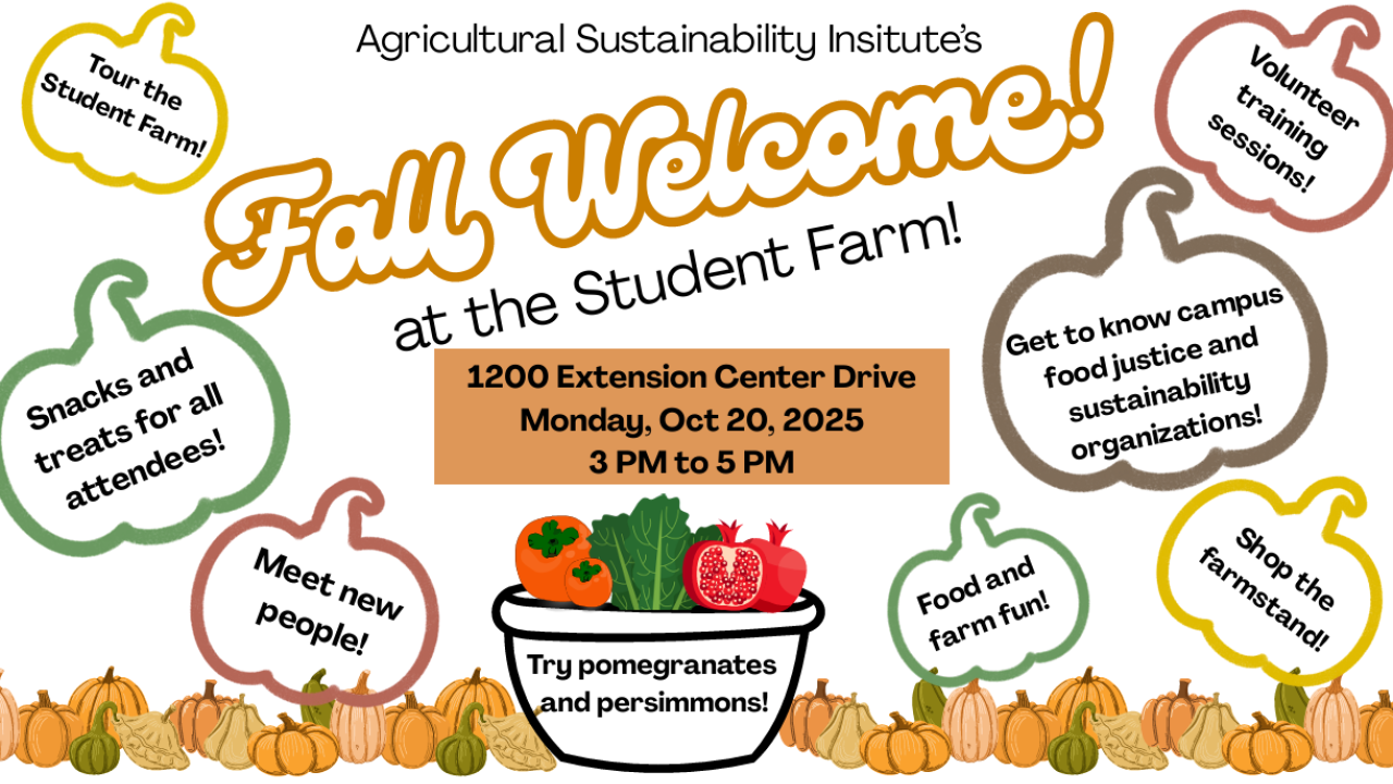Flyer for Fall Welcome 2025 with outline of pumpkins