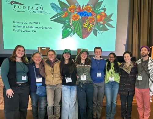 Jan with Lead Student Farmers and Student Farm Alumni at EcoFarm Conference
