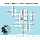 crossword puzzle for Student Farm Summer 2020 Newsletter