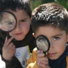 Kids with magnify glass