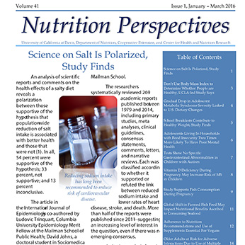 Screenshot of Nutrition Perspectives newsletter