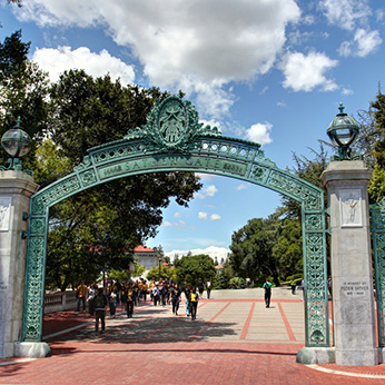 Archway over walking path at UC Berkeley campus